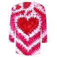 thumbnail image 4 of VgaVtl 3/4 Sleeve Womens Tee Shirts Valentines Pink Women's Shirts Casual for Gifts Loose Pullover Tie-Dye Tops, 4 of 5