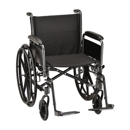 20 Inch Steel Wheelchair w/ Full Arms & Footrests - 1 Each / Each - 5201S
