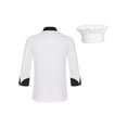 thumbnail image 2 of iiniim Unisex Long Sleeve Chef Coat Jacket with Hat Lightweight Button Restaurant Kitchen Chef Top Uniform White L, 2 of 7