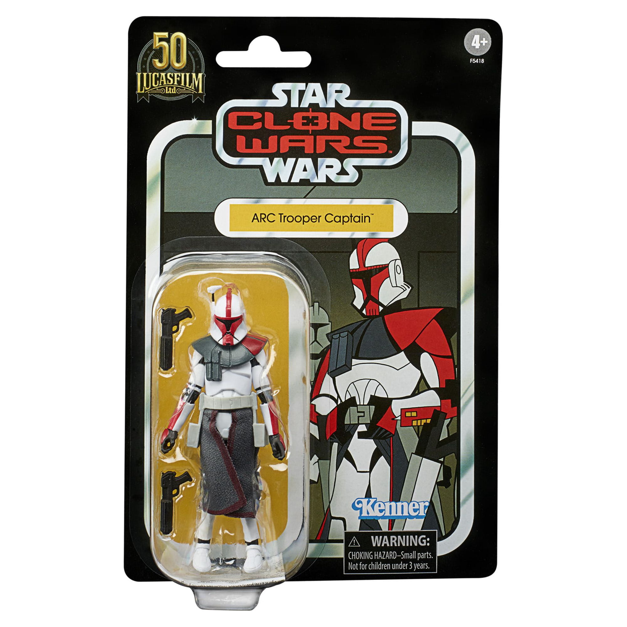 Star Wars: Clone Wars ARC Trooper Captain Toy Action Figure Set for Boys and Girls, 3 Pieces