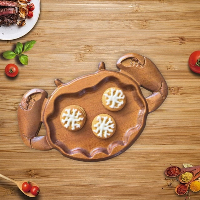 Bandeja de madera | Tabla de embutidos, plato de sushi y fruta, madera de nogal, 11"x6.7" | Bandeja de postres, rústico marrón, duradero, fácil de limpiar, decoración única para la mesa de