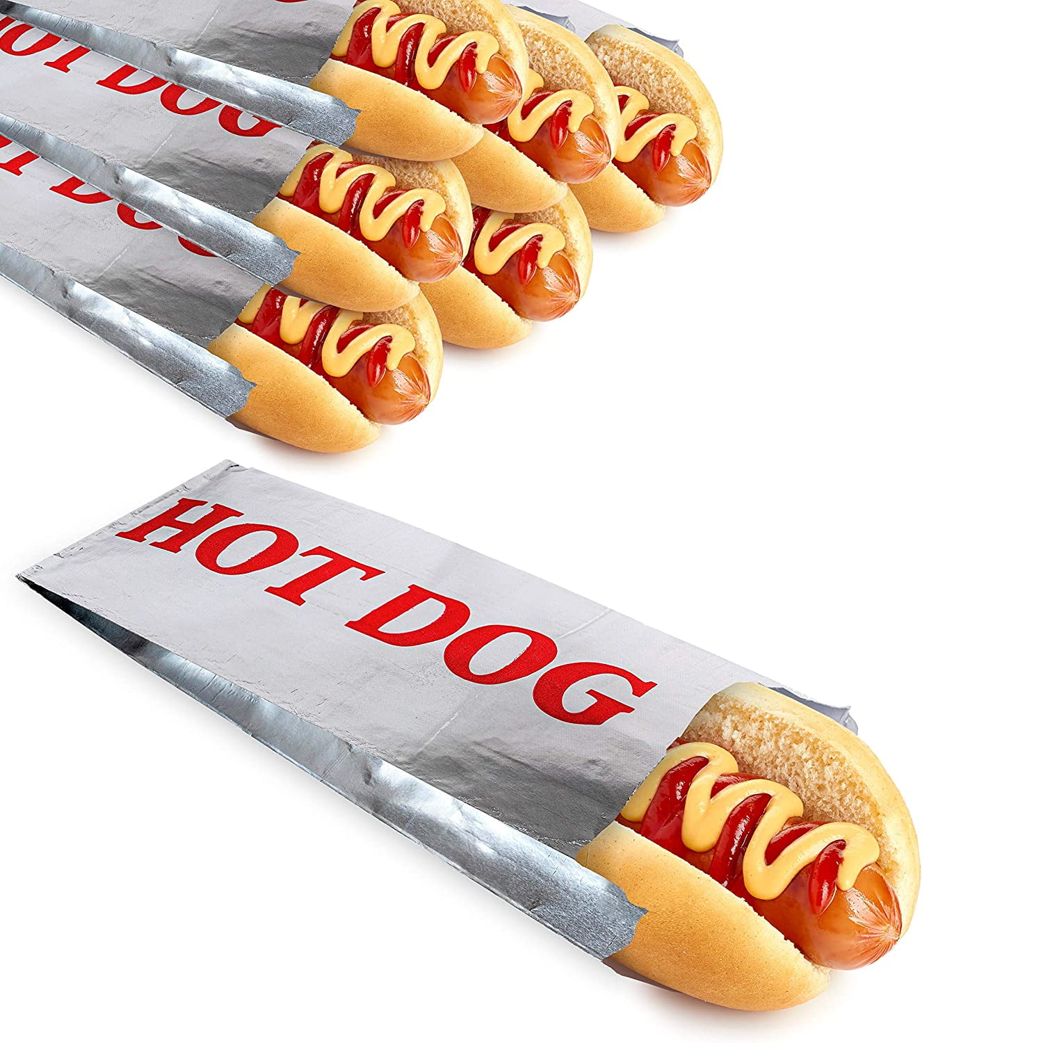 #S4630 1000 Commercial FOIL HOT DOG BAGS Approx 3-1/2" x 1-1/2" x 8-3/4" 