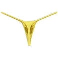 thumbnail image 2 of Botmois Mens Minimum Coverage T-back Pouch Enhancing Thong Shiny Bikini Bulge Pouch Underwear Dark Yellow L, 2 of 3