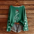 thumbnail image 2 of Fiaer Christmas Long Sleeve T Shirts for Women Oversized Snowflake Xmas Tshirts Loose Fit Casual Fashion Holiday Tops Green XL, 2 of 3