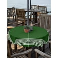 thumbnail image 2 of Outdoor Tablecloth with Umbrella Hole Zipper Green Greek Key Round Tablecloth 60" Waterproof Outside Table Cloth Geometric Greece Ancient Farmhouse Geo Patio Table Cover Tablecloths for Picnic Party, 2 of 8