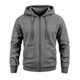 thumbnail image 6 of Men's Oversized Zip Up Hoodie Fleece Sweatshirts with Pockets Fall Clothes Outfits Long Sleeve Winter Jackets Relaxed Fit Coat M, 6 of 6