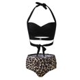thumbnail image 3 of Aligament Swimsuit Bikini Sets For Womens High Breast Contrast Gradient Split Bikini Set One Piece, 3 of 7