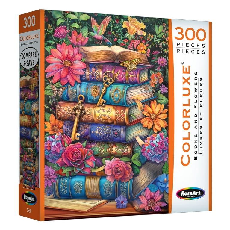 REVERIE 300×5 雑貨 インテリア RoseArt Colorluxe 300-Piece Books and Flowers Adult Interlocking