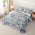 thumbnail image 3 of Manfei Cartoon Owl Quilt King, Tree Branch King Coverlet Set, Gray, 3 Pieces, 1 Bedspread and 2 Pillowcases, 3 of 7