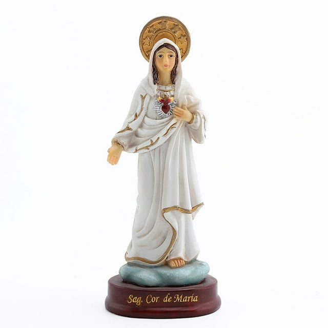 Estatua decorativa de resina de la Virgen María, 14,2 cm
