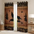 thumbnail image 2 of Feelyou Wildlife Wolf Blackout Curtains Set of 2 (52x84 Each), Brown Cabin Window Curtains, 2 of 6