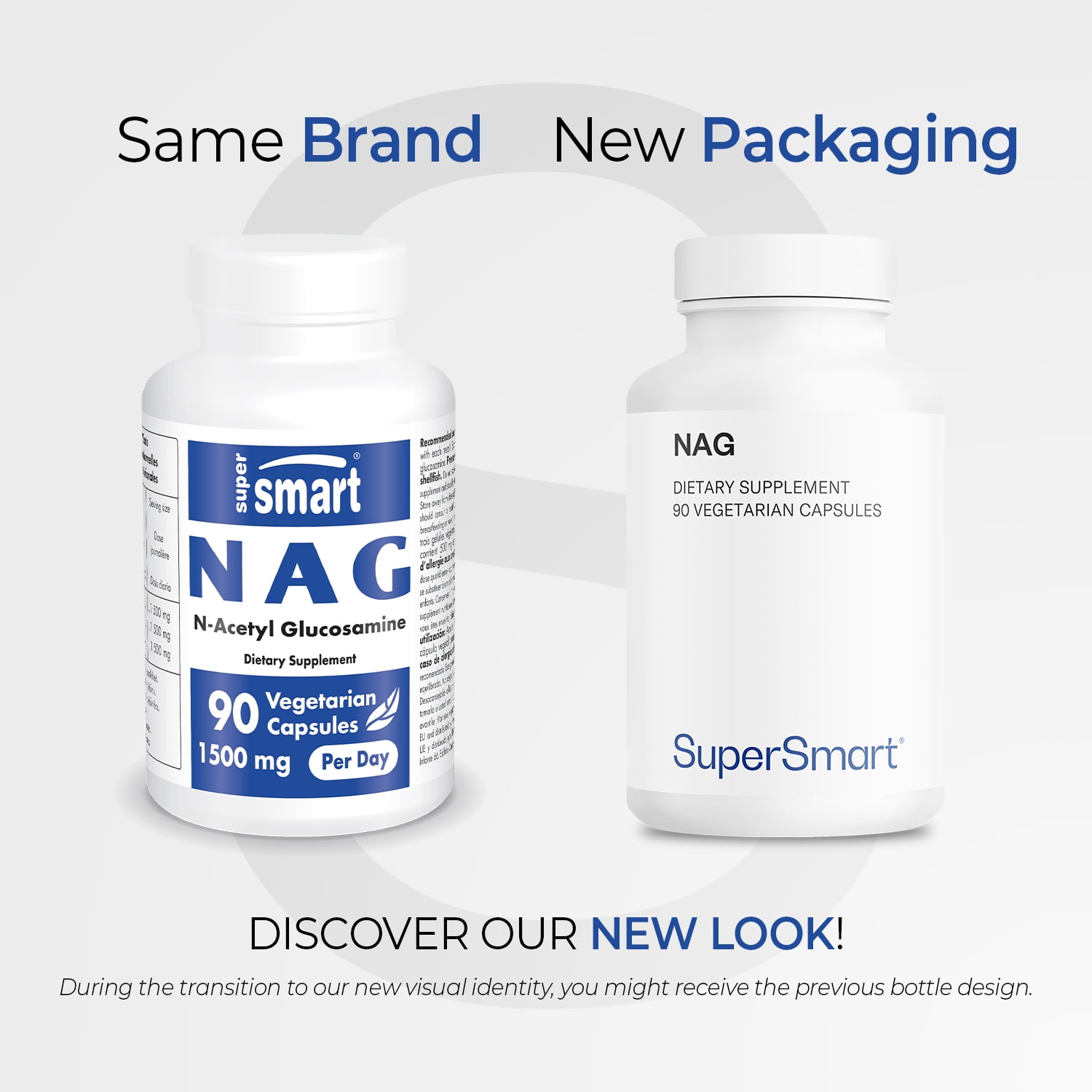 SuperSmart NAG Supplement 1500mg per Day (N-Acetyl Glucosamine) - High Absorption Glucosamine Sulfate | Non-GMO & Gluten Free - 90 Vegetarian Capsules