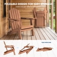 thumbnail image 2 of Adirondack Chairs Set of 2, Folding All-Weather HDPE Plastic Patio Chairs, Teak, 2 of 7