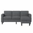 thumbnail image 4 of Canddidliike Upholstered Couches for Living Room, Modern L-shaped Sofa with Arms for Small Spaces Soft Fabric Upholstery, Dark Gray, 4 of 7