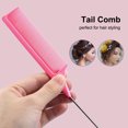 thumbnail image 4 of Juego de peines profesionales para cabello con cepillo de silicona, peine de dientes anchos y cola de rata, ideal para salón o uso en casa, color verde, pack de 4., 4 of 6