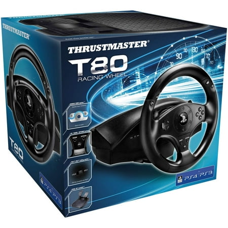 Thrustmaster, T80 Racing Wheel with Pedals, PlayStation 4, Black,