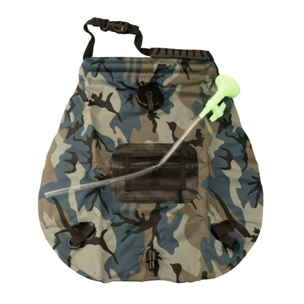 Xihbxyly Bolsa de Ducha Portátil, Bolsa de Baño Térmica para Exteriores de 20 L, Material de Pvc Duradero, Diseño Compacto, Esencial para Acampar, Fácil de Usar, Opciones de Camuflaje Rojo, Verde y A