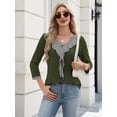 thumbnail image 6 of Zeagoo Womens Blouses 3/4 Sleeve V Neck Flounce Shirts Casual Dressy Tunic Tops Summer Fall Fashion Clothes, 6 of 8