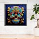 thumbnail image 3 of Pintura de diamante 5D DIY taladro redondo completo flor vena calavera decoración 40x40cm azul, 3 of 9