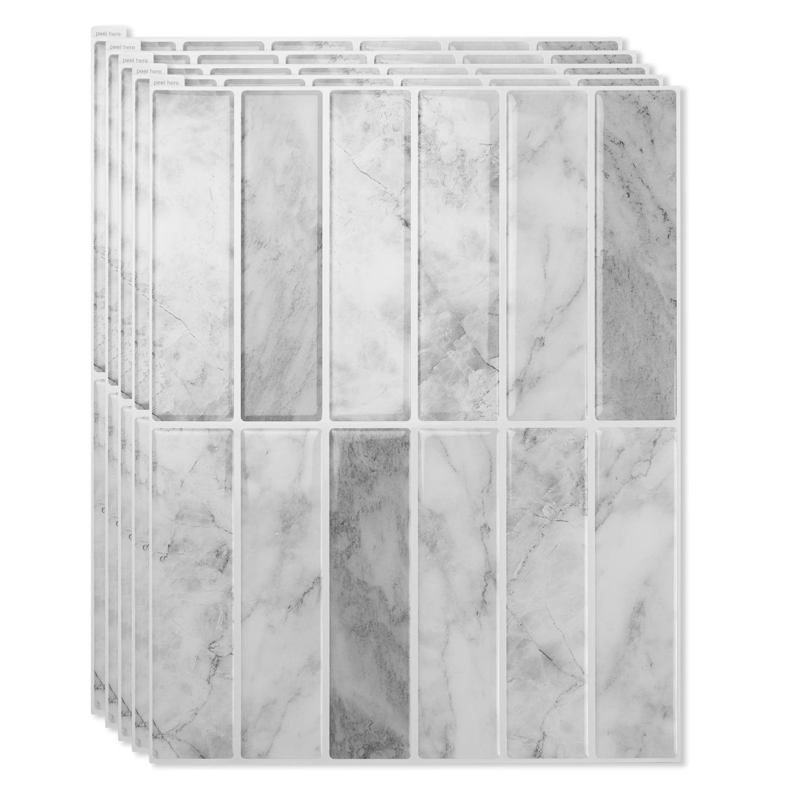 10Pcs Peel and Stick Backsplash Tile,11.4'' x 9'' Subway Tile,Self-Adhesive Wall Tiles for Kitche,Bathroom,RV,Thicker Design in Gray