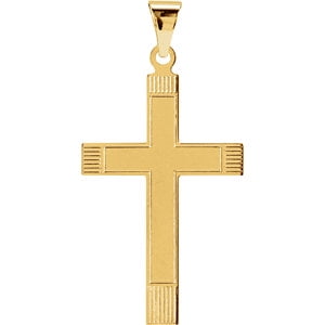 Jewels By Lux 14K Yellow Gold 28x18mm Cross Pendant 