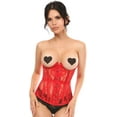 thumbnail image 1 of Corset Ouvert en Dentelle Transparente Rouge pour Femmes, 1 of 5