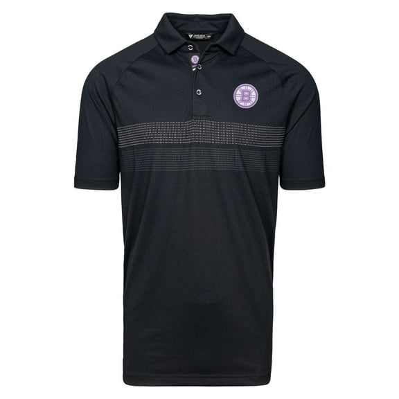 Men's Levelwear Black Boston Bruins Hockey Fights Cancer Draft Day Mason Polo