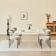 thumbnail image 4 of LivinVeluris Dining Chairs Set of 4, Modern Dining Chairs Mid-Century, Round Kitchen Chairs, Boucle Dining Chair with Black Metal Legs, Kitchen Dining Room (Light Grey/Black Legs, Set of 4), 4 of 7