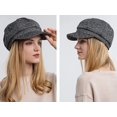 thumbnail image 3 of CoCopeaunts Stripe Newsboy Hat for Women Winter Tweed Newsboy Cap Fiddler Cap Visor Cabbie Painter Hat Bakerboy Hat Beret Cap, 3 of 6