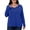 Blue, variant on Fancyglim Women Plus Size Shirts Long Sleeve V Neck Casual Plain Tee Tops Black 2XL