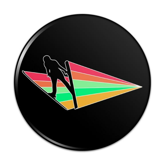 Ski Jumping Rainbow Pinback Button Pin