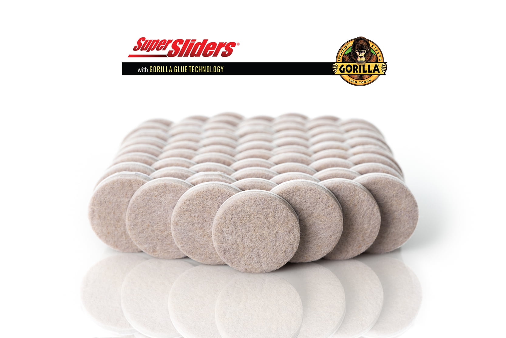 Super Sliders Super Sliders x Gorilla Glue 1 1/2" Round Felt Pads for