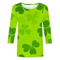 thumbnail image 5 of ABATAB Plus Size St Patricks Day Shirt for Women Shamrock 3/4 Sleeve Crewneck Tshirts St Paddys Day Gift Casual Tee Tops Clothes, 5 of 6
