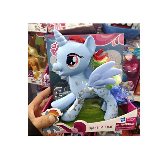 Hasbro My Little Pony Action Figures Anime Rainbow Dash Fluttershy Kawaii Macaron Model Collection Hobby Kids Toy Birthday GiftsAbout 22 CM Gong Bohan LED