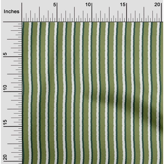 oneOone Cotton Silk Fabric Stripe Block Print Sewing Fabric BTY 42 Inch Wide