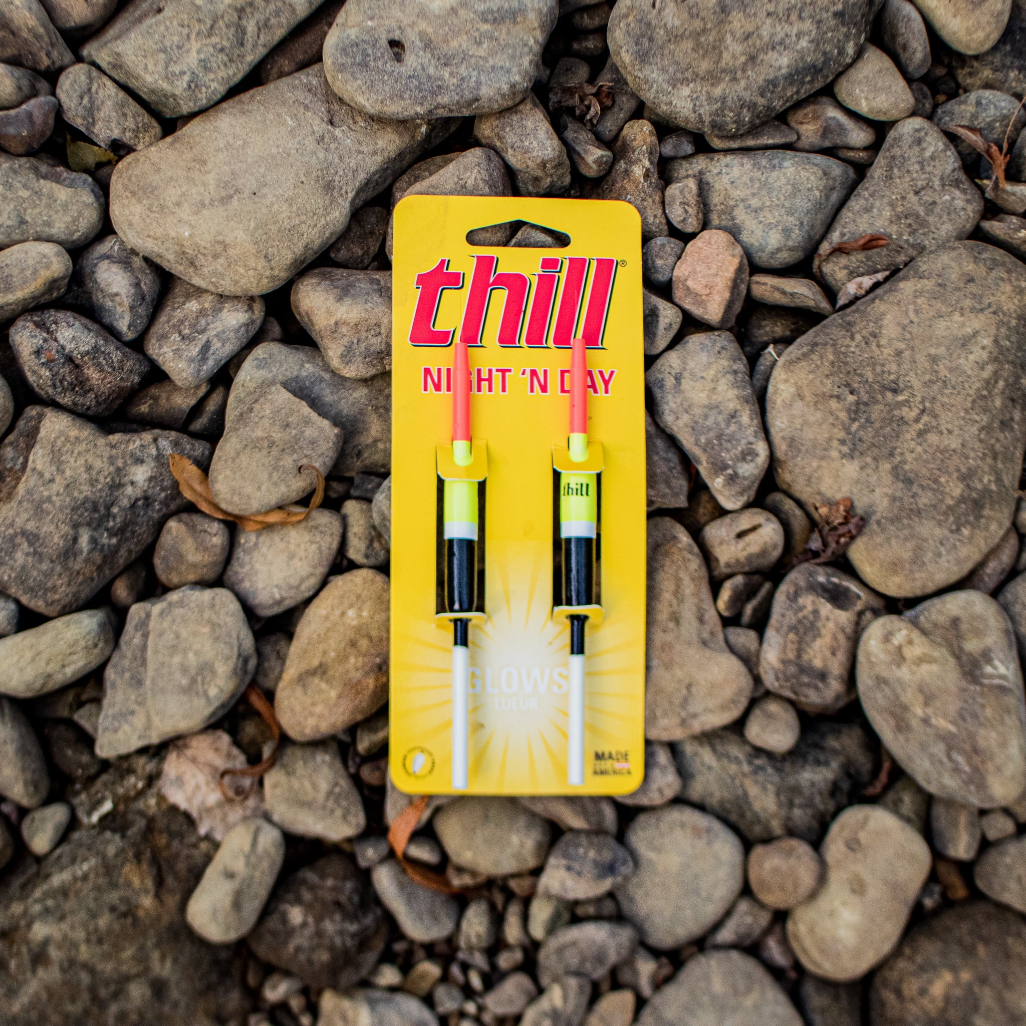 Thill Night N Day Glow Float Fishing Spring Float Yellow Black 3/8 in. Pencil