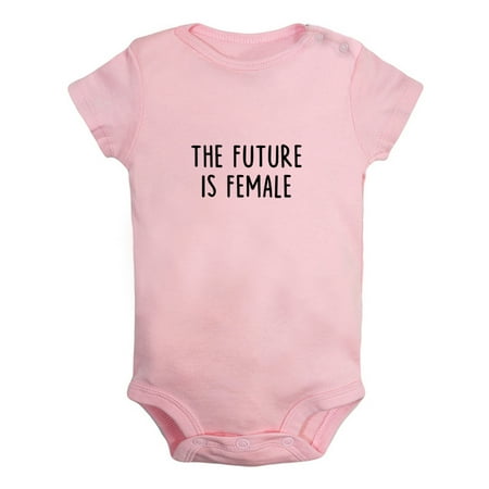 

The Future is Female Funny Rompers For Babies Newborn Baby Unisex Bodysuits Infant Jumpsuits Toddler 0-24 Months Kids One-Piece Oufits (Pink 6-12 Months)