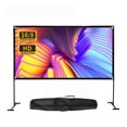 thumbnail image 1 of 100/120 Inches High-density Portable Floor Stand Folding Soft Home Outdoor KTV School 3D 16:9 HD Projector Screen ,Easy to Use, 1 of 5