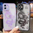 thumbnail image 6 of Compatible with iPhone 12 Pro Case Fashion Cool Dragon Animal 3D Pattern Design Frosted PC Back Soft TPU Bumper Shockproof Protective Case Cover for iPhone 12 Pro 6.1 inch, Purple, 6 of 14
