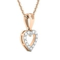 thumbnail image 2 of Dazzlingrock Collection Round Accent White Diamond Heart Pendant with 18 Inch Gold Chain for Women in 18K Rose Gold, 2 of 5