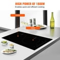 thumbnail image 3 of KFFKFF Electric Cooktop with 2 Burners, 12'' Induction Stove, Built-in Magnetic Cooktop 1800W, 9 Adjustable Heating Levels, Multifunctional Design, LED Touch Controls with Child Lock, 3 of 9