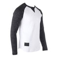thumbnail image 3 of ZIMEGO Men’s Long Sleeve Crew Neck Color Block Baseball T-Shirt - Athletic Fit Fashion Basic Essential Shirts with Curved Bottom Hem, 3 of 6