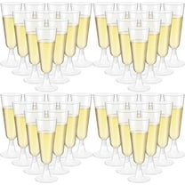 150 Pcs Gold Plastic Champagne Flutes - Clear Disposable Crystal Wine Glasses for Wedding Toasting, Party Cocktail Cups
