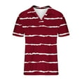 thumbnail image 4 of QATAINLAV Men's Fashion Stripe Polos Shirts 2025 Summer Casual Button Up Lapel Beach Tops Outdoor Workout Short Sleeve Golf T-Shirt Red XXXL My Orders Placed By Me, 4 of 5