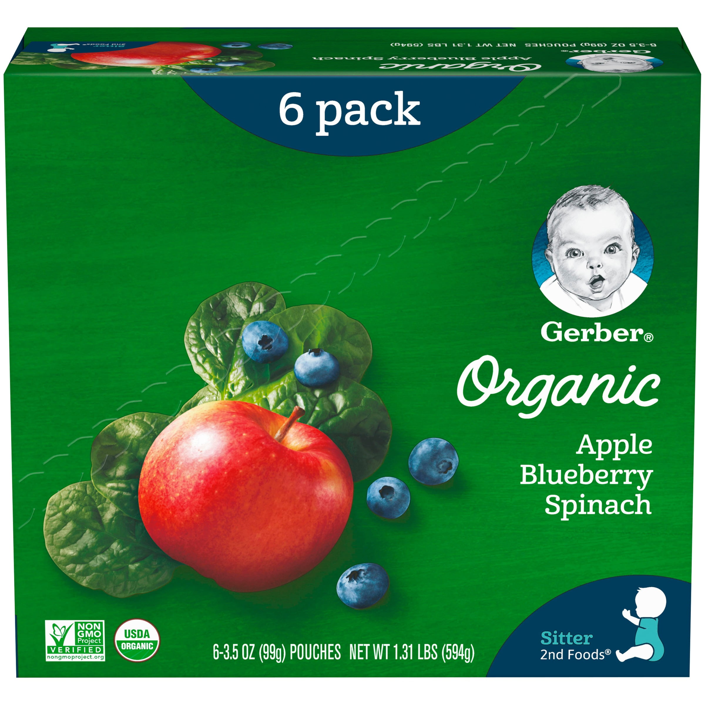 gerber organic apple blueberry spinach