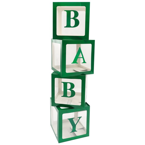 KAKOWELY 1 juego de cajas para globos de bebé, cajas para globos de fiesta, cajas para bebé con letras para baby shower