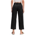 thumbnail image 4 of Elastic High Waist Women Wide Leg Loose Denim Pants Ankle Jeans, 4 of 6