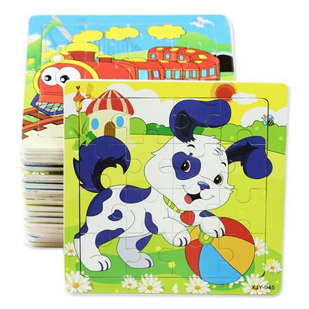 - DIY Wooden Puzzle Jigsaw Baby Kids Training Toy - Random Delivery