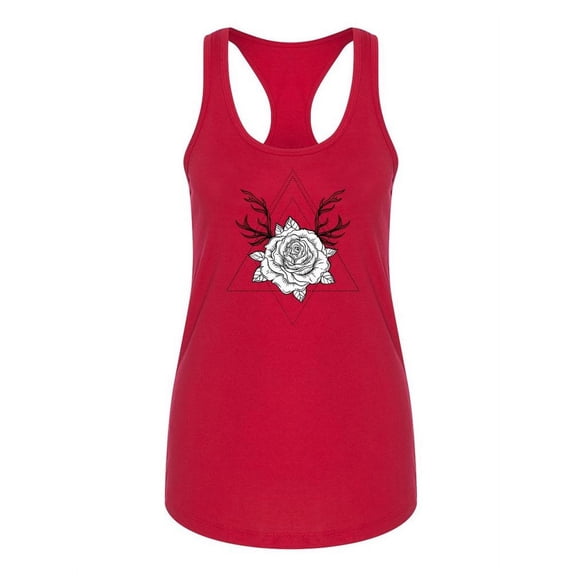 Rose With Antlers Racerback Tank Women -Image by Shutterstock, Female Large