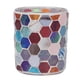 thumbnail image 1 of Portavelas de cristal moderno europeo colorido Hexagonal candelabro con mosaico titular de la vela del hogar Decoración de la cena, 1 of 5